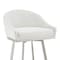 Armen Living Noran Swivel Bar Stool in Brushed Stainless Steel with White Faux Leather 840254335691 - alternate 8